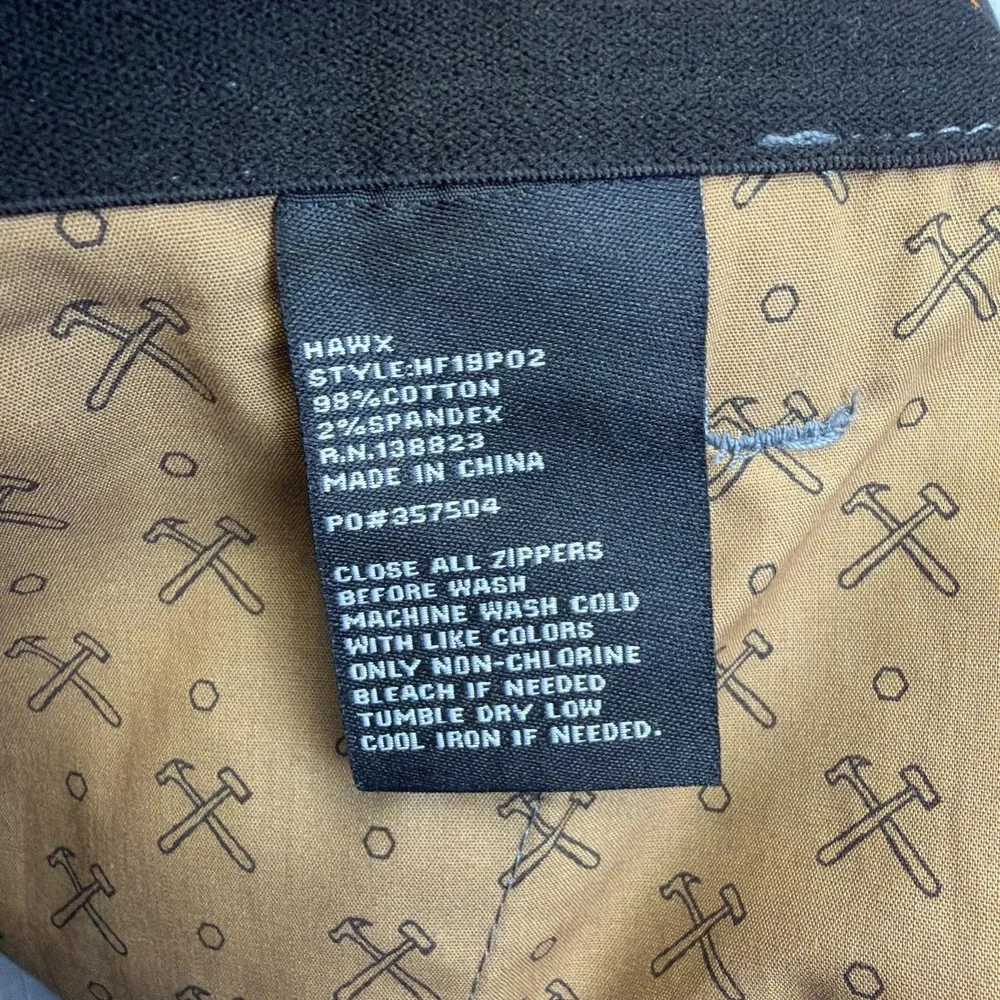 HAWX Pants Mens 33x34 Gray Camo Canvas Cargo Workwear Utility Stretch Rip Stop
